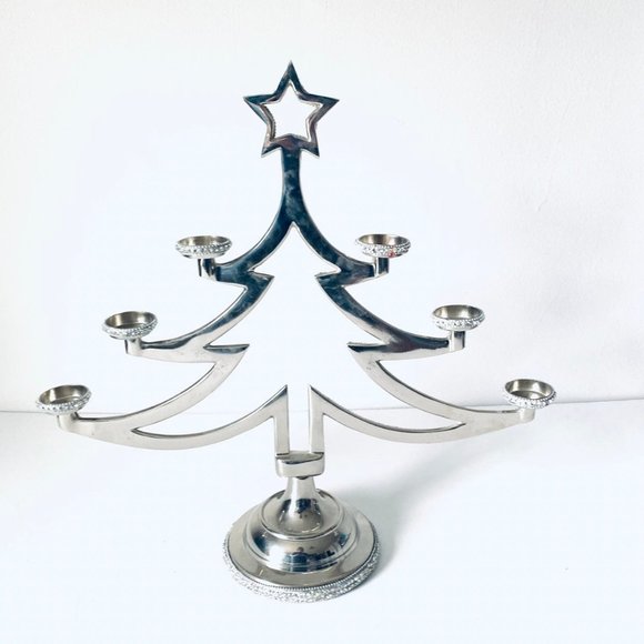 Silver Candleabra Large Christmas Tree - Picture 3 of 4